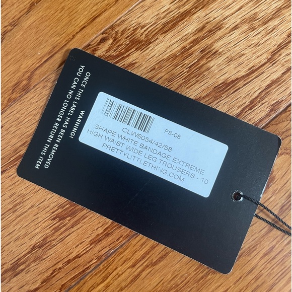 NWT Pretty Little Things Shape White Bandage Extreme‎ High Waist Wide Leg - Picture 3 of 6